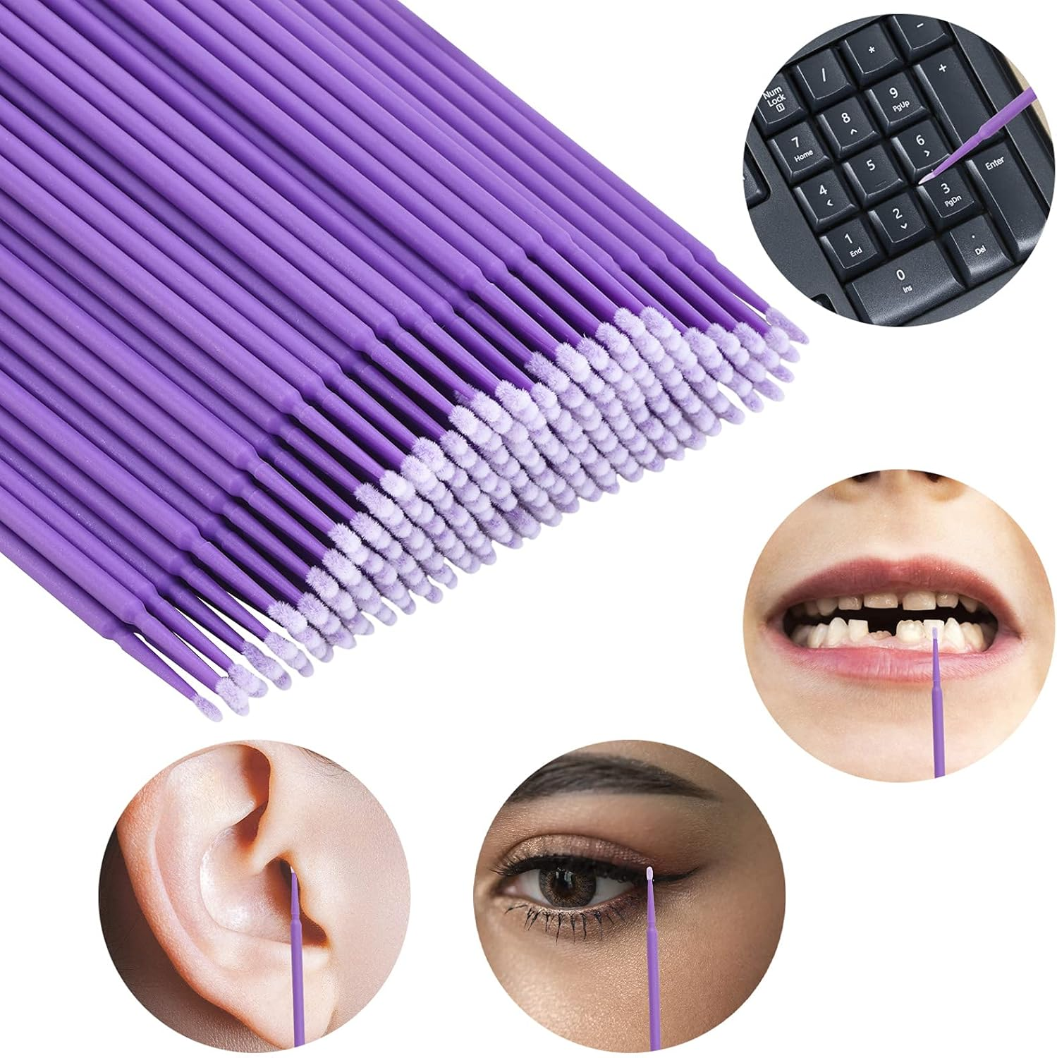 Tbestmax 500 Pcs Micro Applicator Brush, Micro Swabs, Disposable Eye Lashes Mascara Wands for Eyelash Extension - 5 Colors image number 5