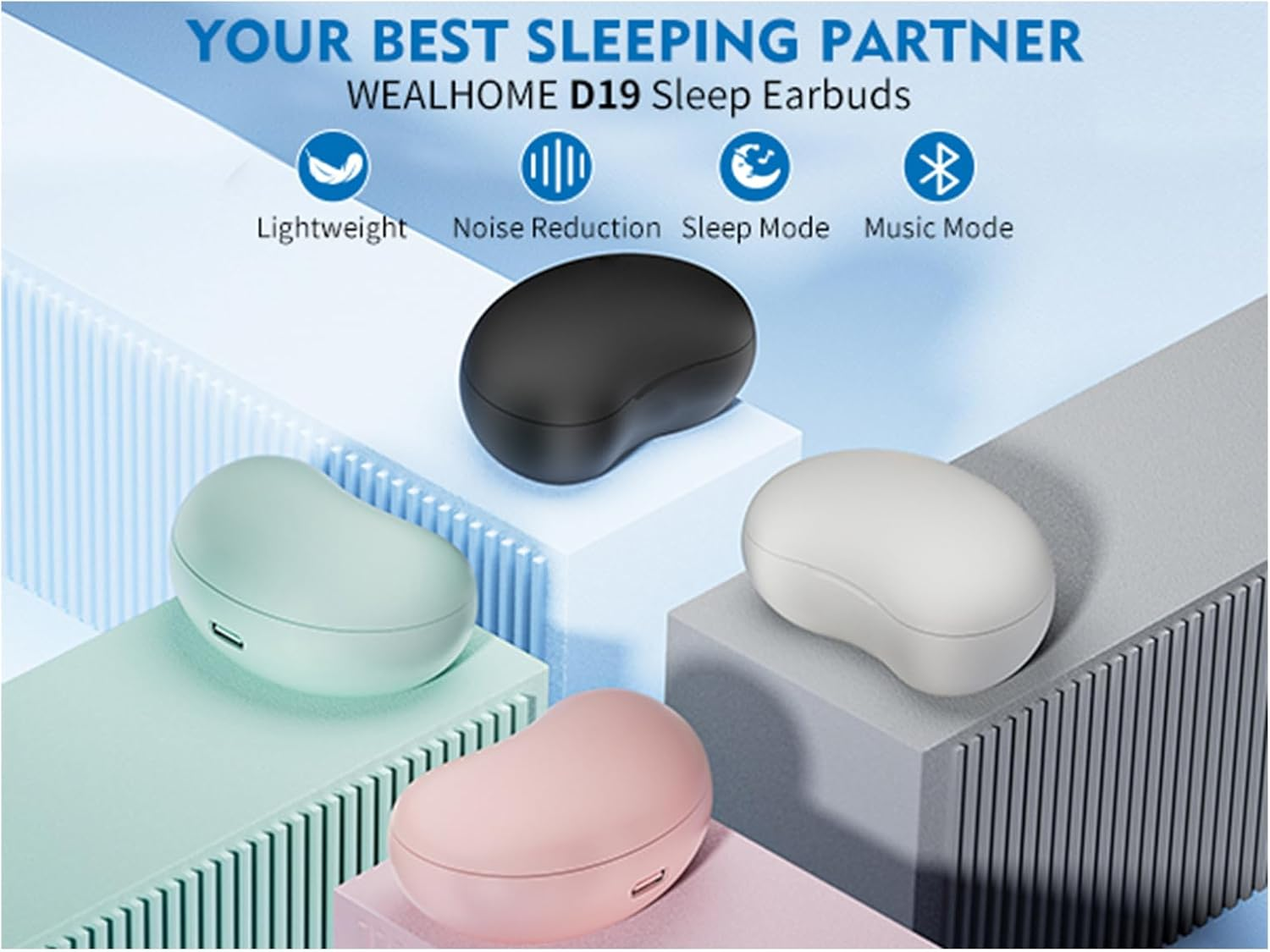 Noora Sleep Earbuds, 2025 New Noorasleep Snooze Pods Pro, Sleep A30, Noozepods Pro - Bluetooth Sleepbuds, for Side Sleepers Working Hiking, Soft and Snug Fit, with Smart Case (Mixc*2) image number 3
