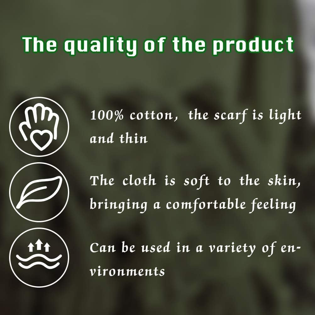 100% Cotton Military Shemagh Arab Tactical Desert Keffiyeh Thickened Scarf Wrap for Women and Men 43"X43" - All Black image number 5