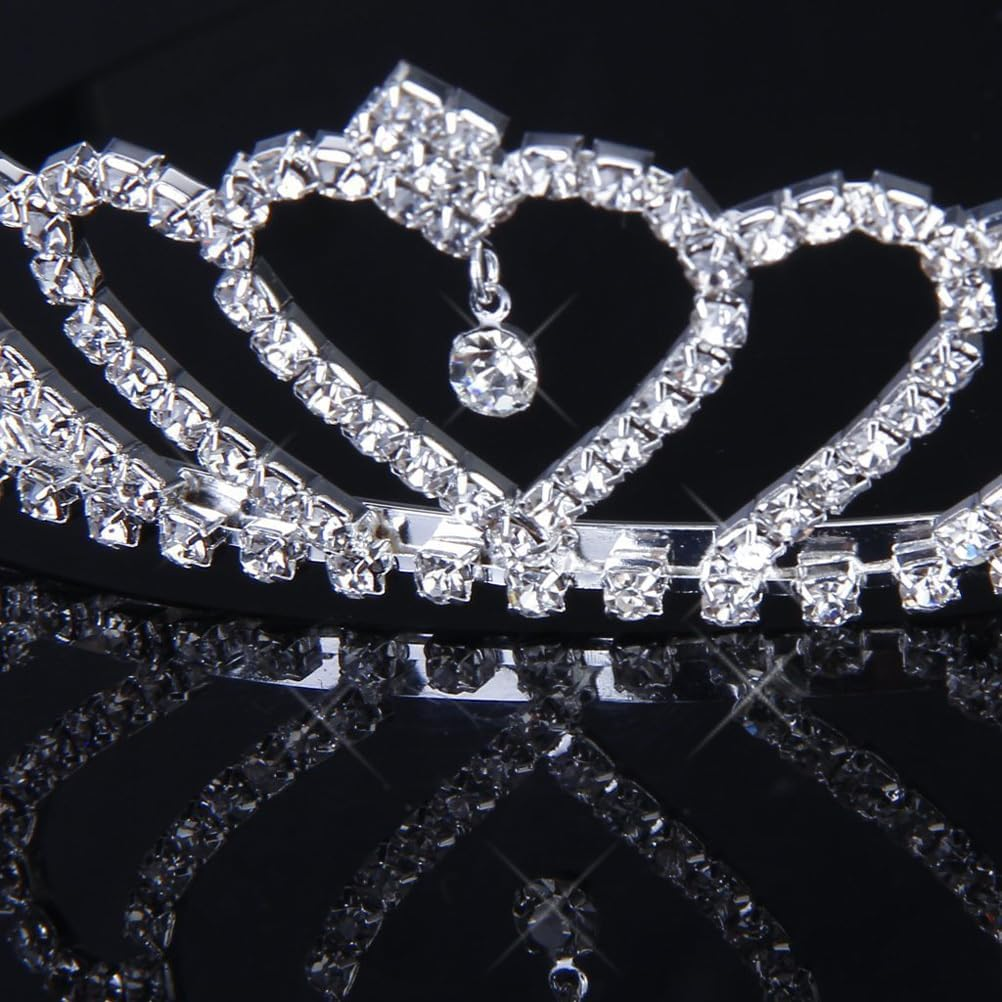 OSALADI Princess Crown Royal Bridal Crystal Tiaras Crown Jewellery Rhinestone Crown Headband Bride Princess for Women Birthday Silver image number 6
