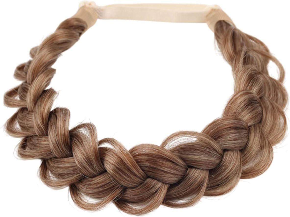 FUGLUS Hair Band, Fashion Headbands for Women, Dirndl Headband, Braided Headband, Classic Chunky Wide Plaited Wedding Fluffy Braids, Wig, Women, Girl, Beauty Accessory (Dirty Blonde) image number 5