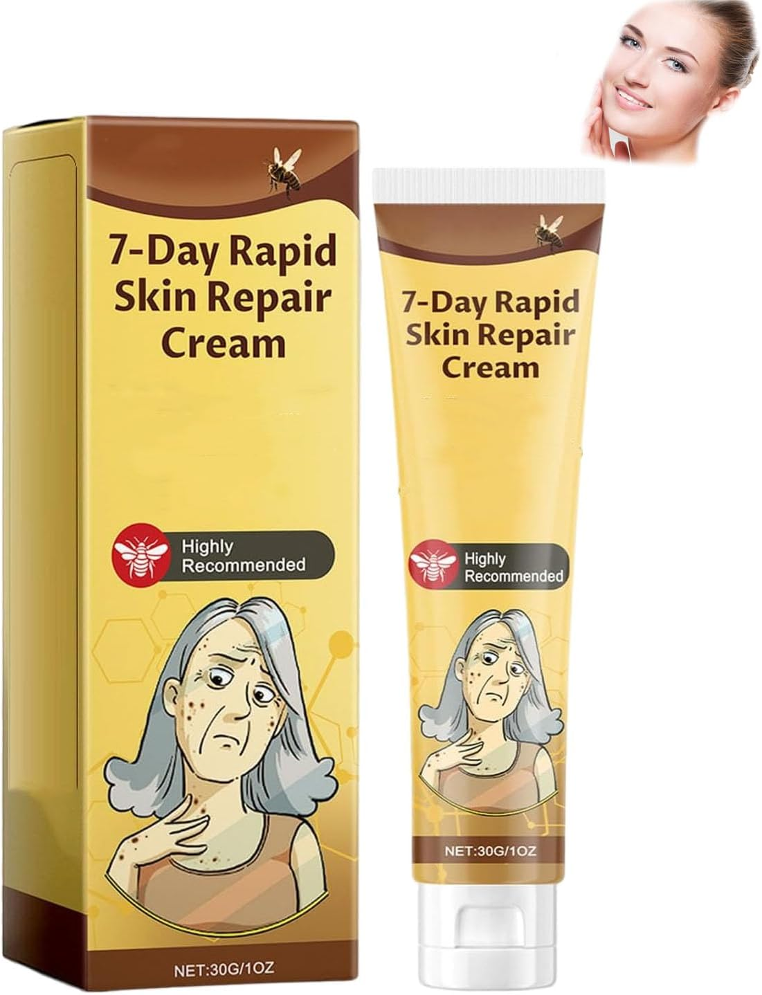 7-Day Rapid Skin Repair Cream, Intense Skin Cream, Firming and Rejuvenating Skin, Hydrating and Moisturizing for All Types, Anti-Wrinkle & Brightening, Gentle and Nourishing, Firming (5PCS)