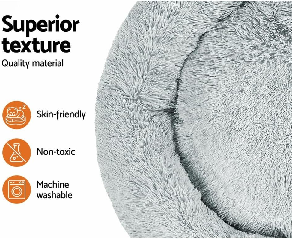 Pet Bed Dog Cat 110Cm Calming Extra Large Soft Plush Light Grey Cozy Comfort image number 6