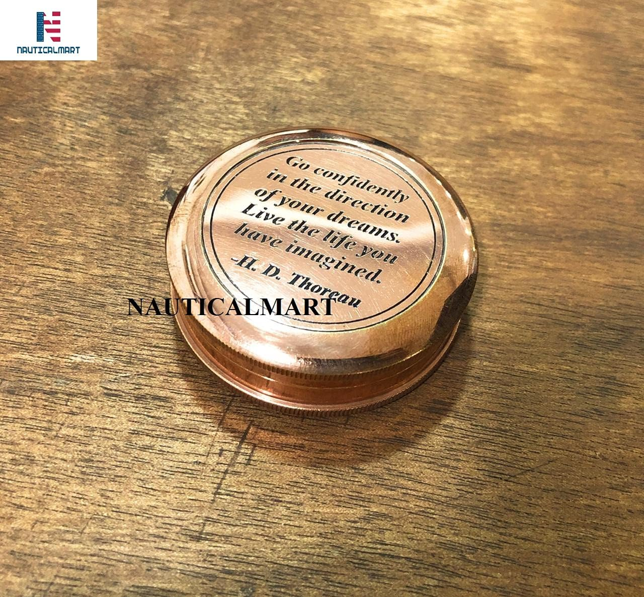 Brass Compass Go Confidently in the Direction of Your Dreams Engraved Compass for Confirmation Gifts, Baptism Gifts, Best Easter, Birthday Gifts, Graduation Gifts, Wedding Gifts, Religious Gifts image number 2