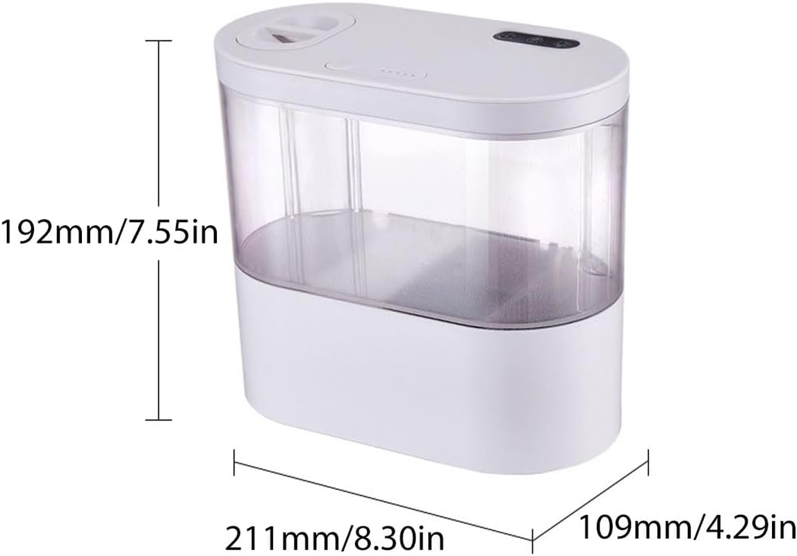 AIMALL Mini Desktop Aquarium with Self-Circulating System, USB Charging, One-Click Water Change, LED Light Control - Ideal for Small Fish, 8.30 X 4.29 X 7.55 Inches - Blue image number 6