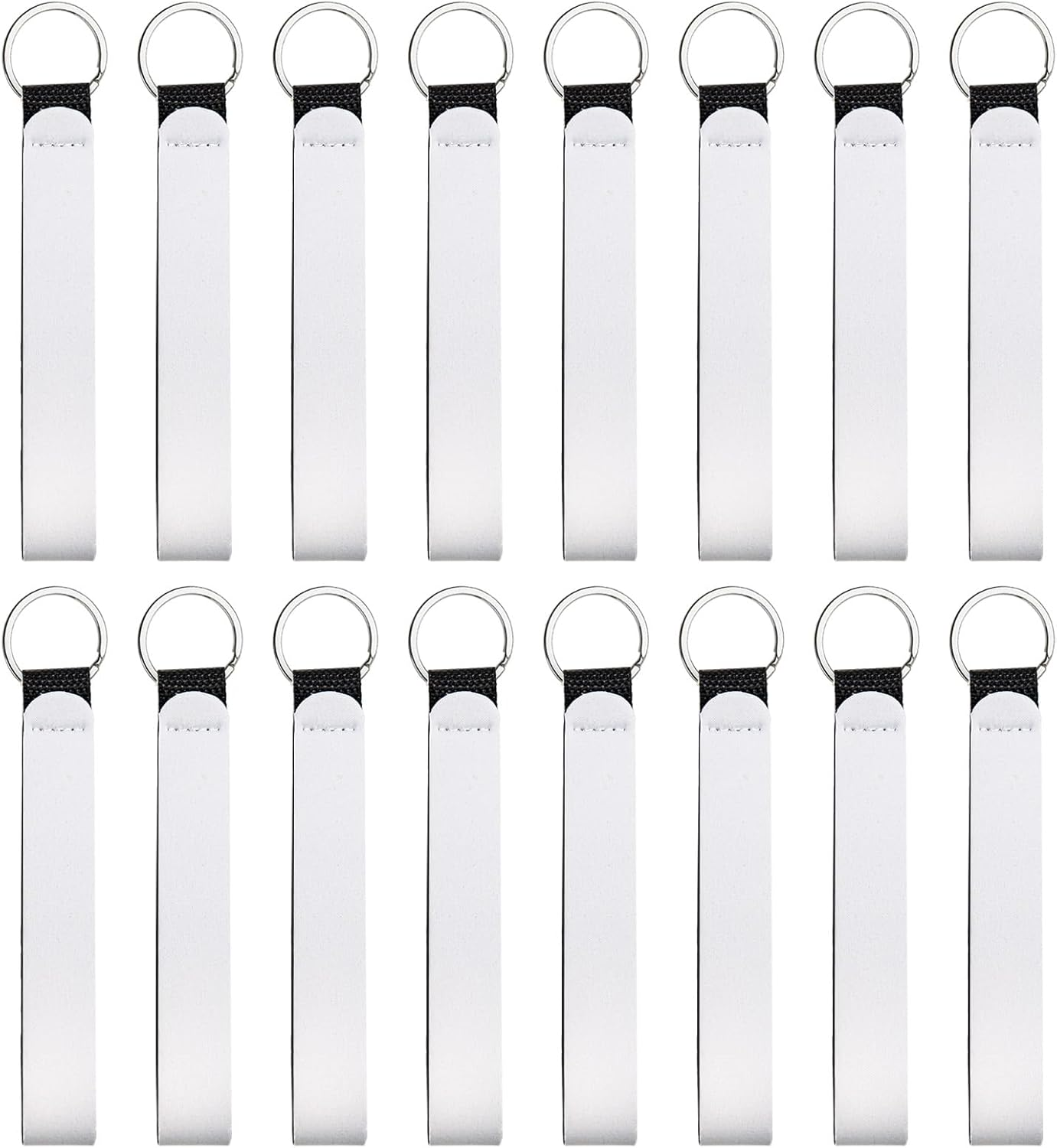 16 Pieces Sublimation Blanks Wristlet Keychain DIY Blank Wrist Lanyard White Neoprene Keychain Wristband Lanyard Wristband Keychain for Summarize Small Pendants Such as Keys