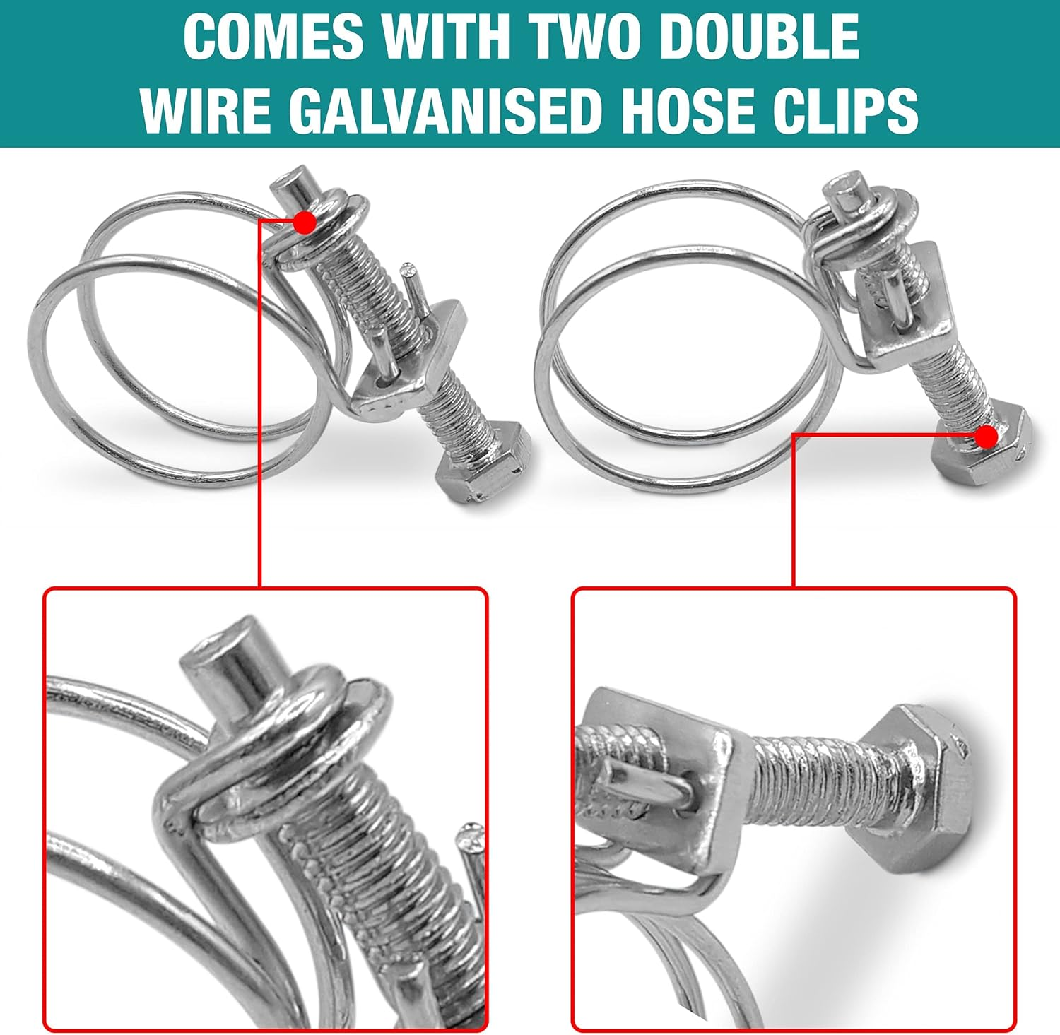 Corrugated Flexible Hose Pond Pipe 25Mm / 1"&ndash; 2-Meter with Advanced Double-Wired Hose Clips for Pond Pumps, Filters, Drainage &ndash; Corrugated Water Butt Connector Pipe - Black. Set by MYPURECORE image number 1