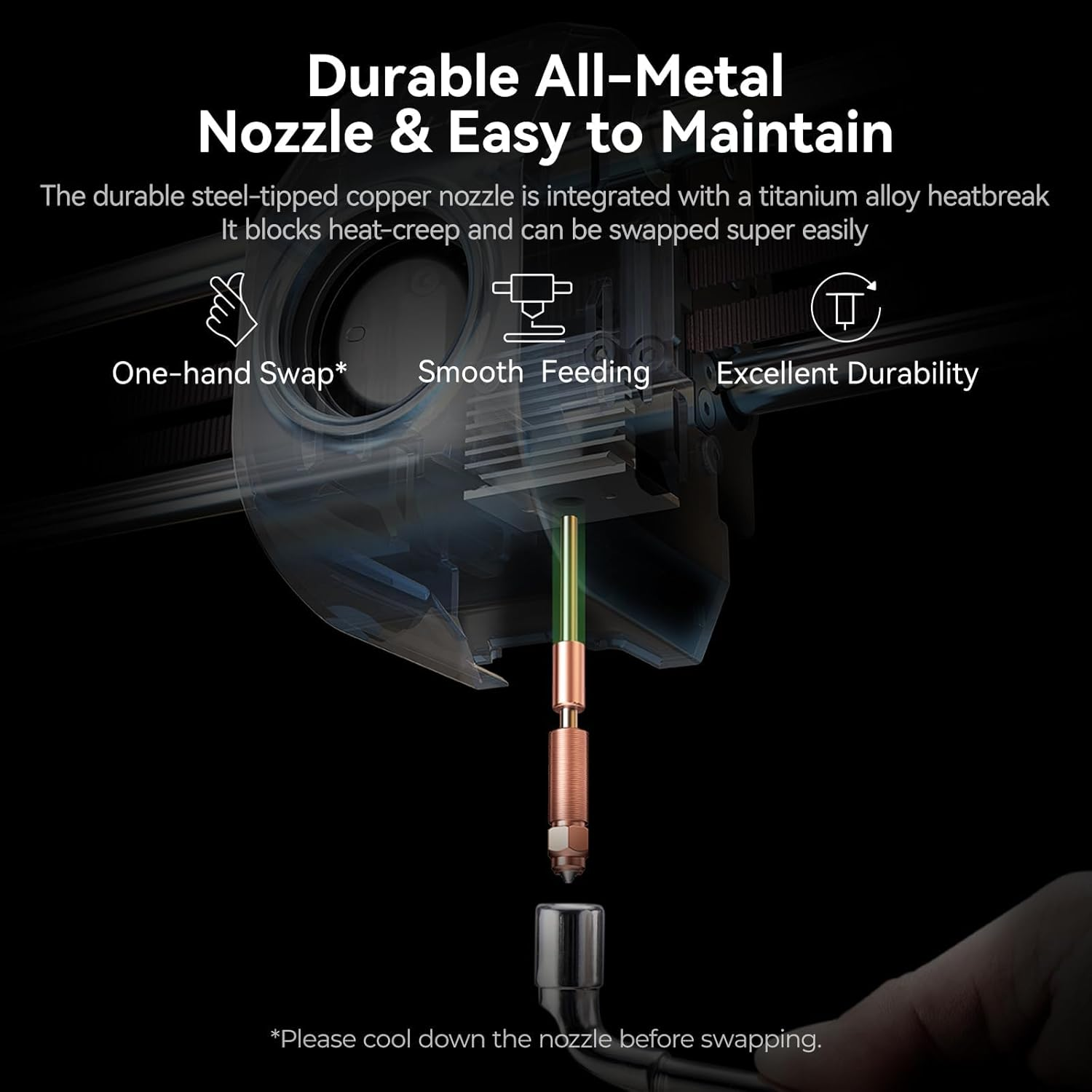 Creality K1 SE 3D Printer, 2024 New Version 600Mm/S High-Speed Hands-Free Auto Leveling Flagship-Level Direct Extruder Quick-Swap Tri-Metal Nozzle K1 Upgrade 3D Printer image number 3