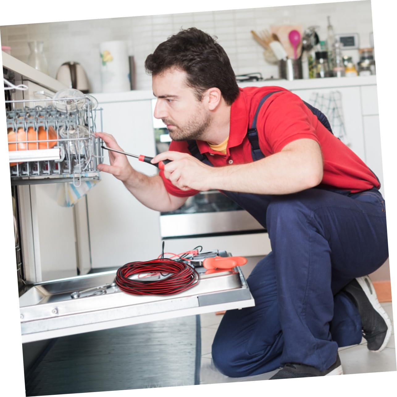 Kisangel Copper Wire Audio Cable Speaker Cord Tinned 0.2Mm&sup2; 20M Length Flexible Loudspeaker Wire for Home Theater and Hifi Systems, Red Insulated image number 1