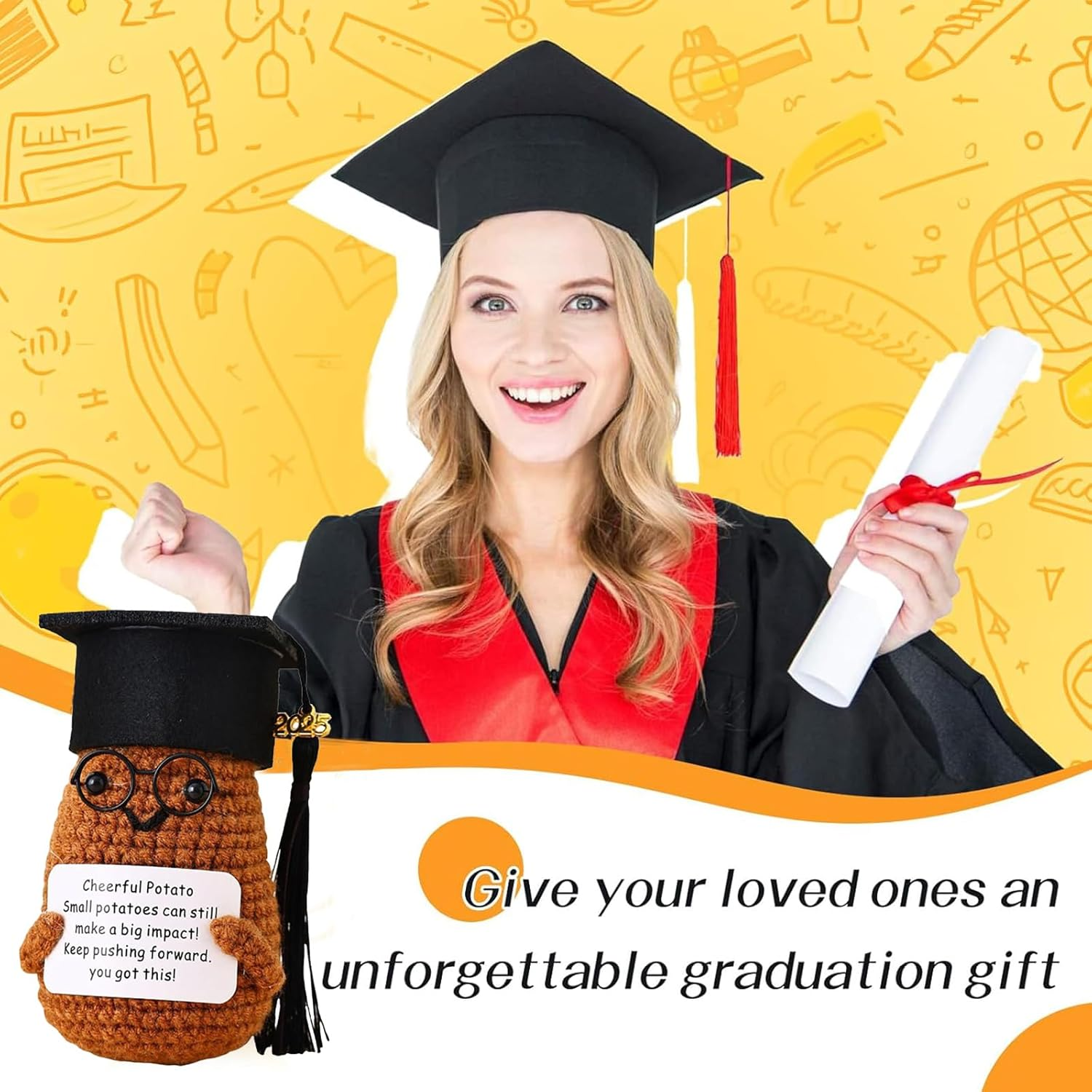 Graduation Gifts 2025,Funny Positive Words,Youth Birthday Gift,High School College University Graduation Gifts (Brown) image number 1