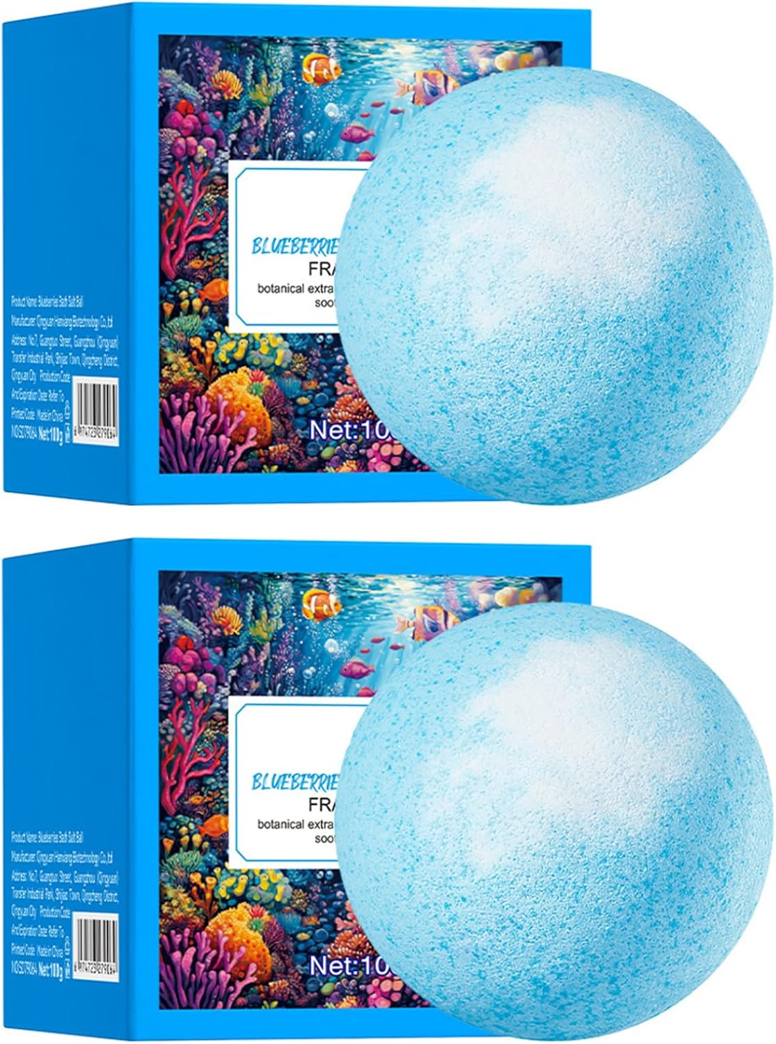 Jugaoge 2-Pack Bath Fizzies with Fruit Essence, Moisturizing Bath Bombs for Soft Skin Lavender One Size