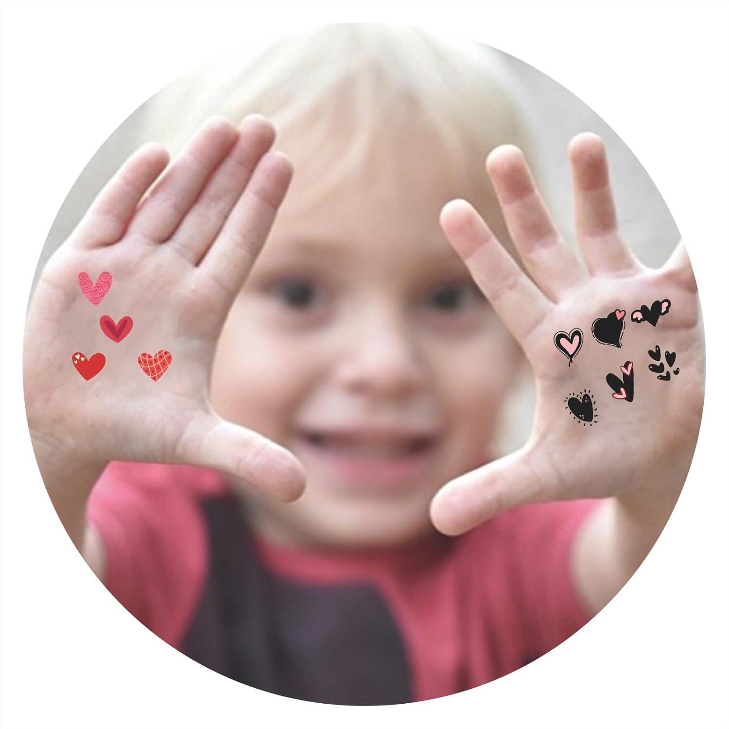 Womaha 9 Temporary Valentine'S Day Tattoos for Women Girls Small Heart-Shaped Tattoo Face Stickers image number 1