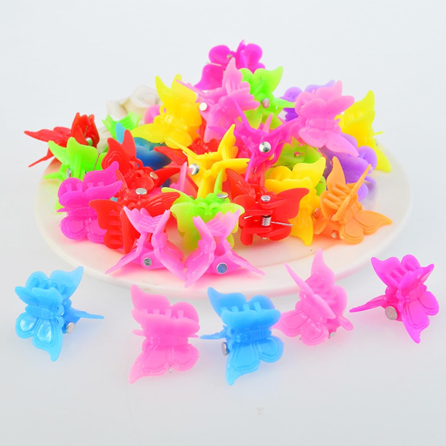 OJIOUI 100 Packs Glitter Butterfly Hair Clips, Cute Mini Butterfly Hair Accessories for Girls Women Toddlers, 90S Y2K Sparkle Accessories image number 4