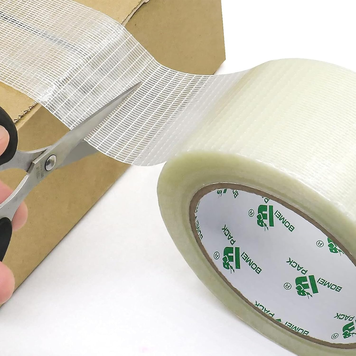 Yeanifeana 2 Rolls Fiberglass Tape (25Mm X 50M), Reinforced Strapping Tape with Filament for Fixing, Binding, Sealing, Durable, Waterproof Adhesive Tape, 100M Total Length image number 5