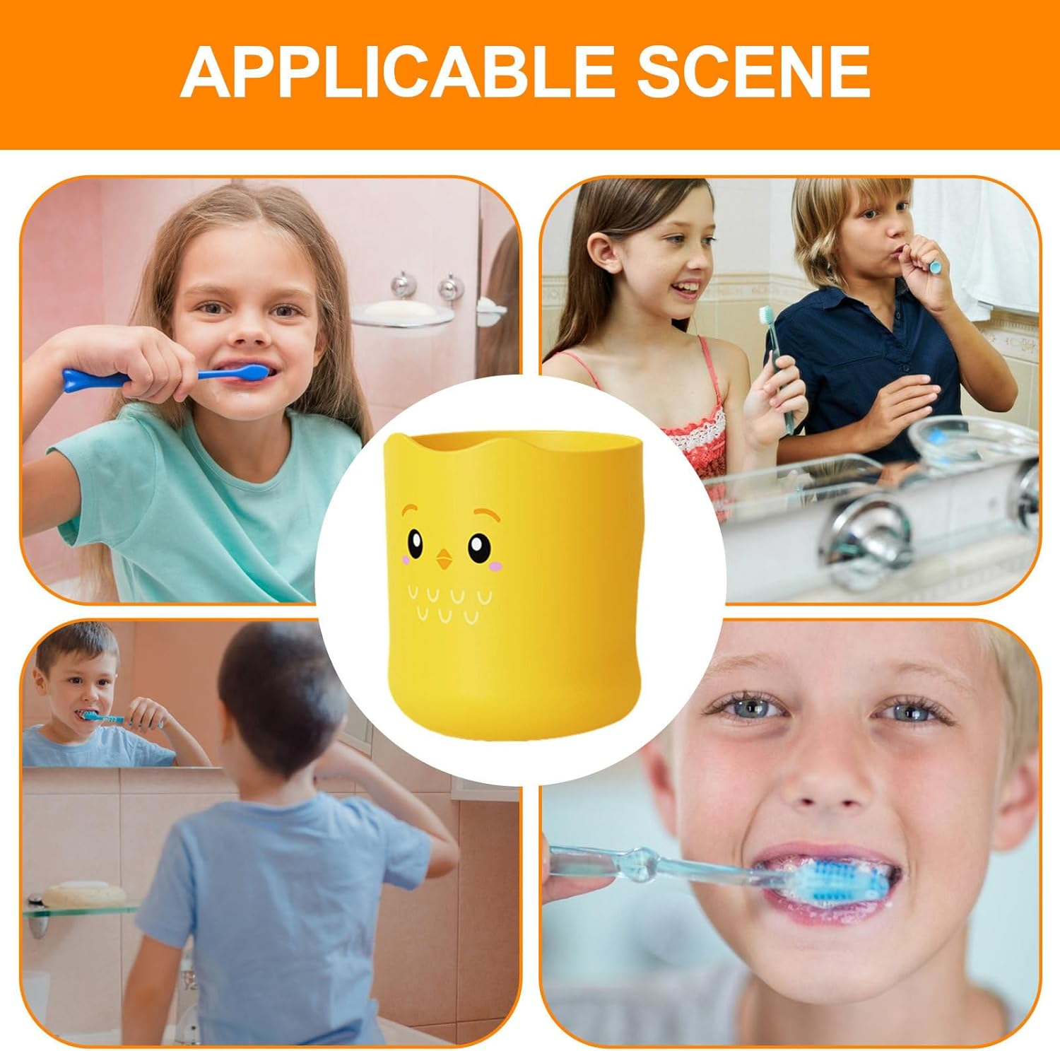 Generic Kids Mouthwash Cups - 300Ml Bathroom Toothbrush Cup Kids Cartoon - Adorable Bathroom Cup, Smooth Kids Cup for Boys, Girls, Toothbrush image number 3