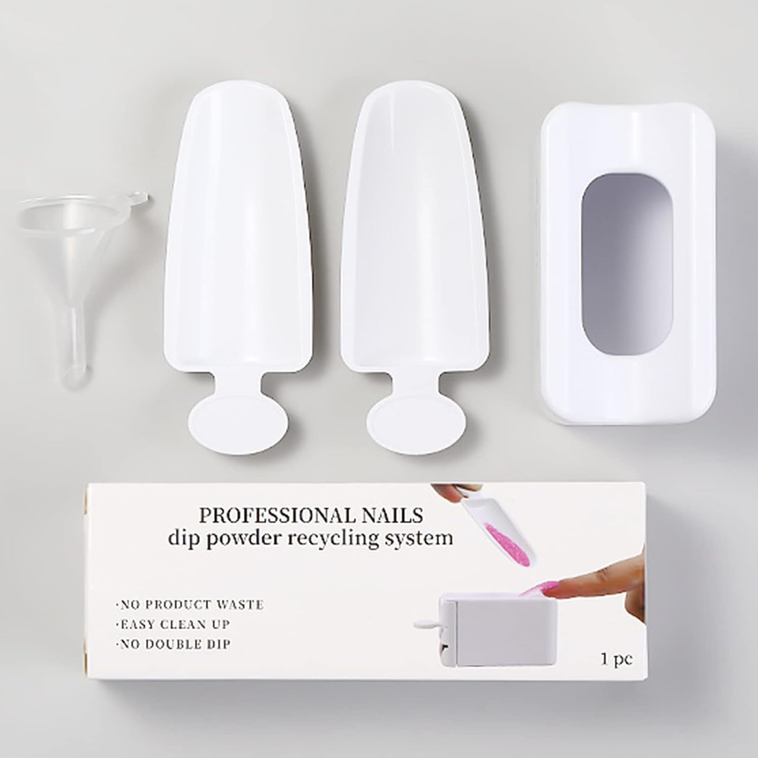 Julycrab Manicure Double-Layer Nail Powder Diamonds Recycling Box Dip Powder Recycling System Portable Dip Powder Container Nail Art Tools image number 3