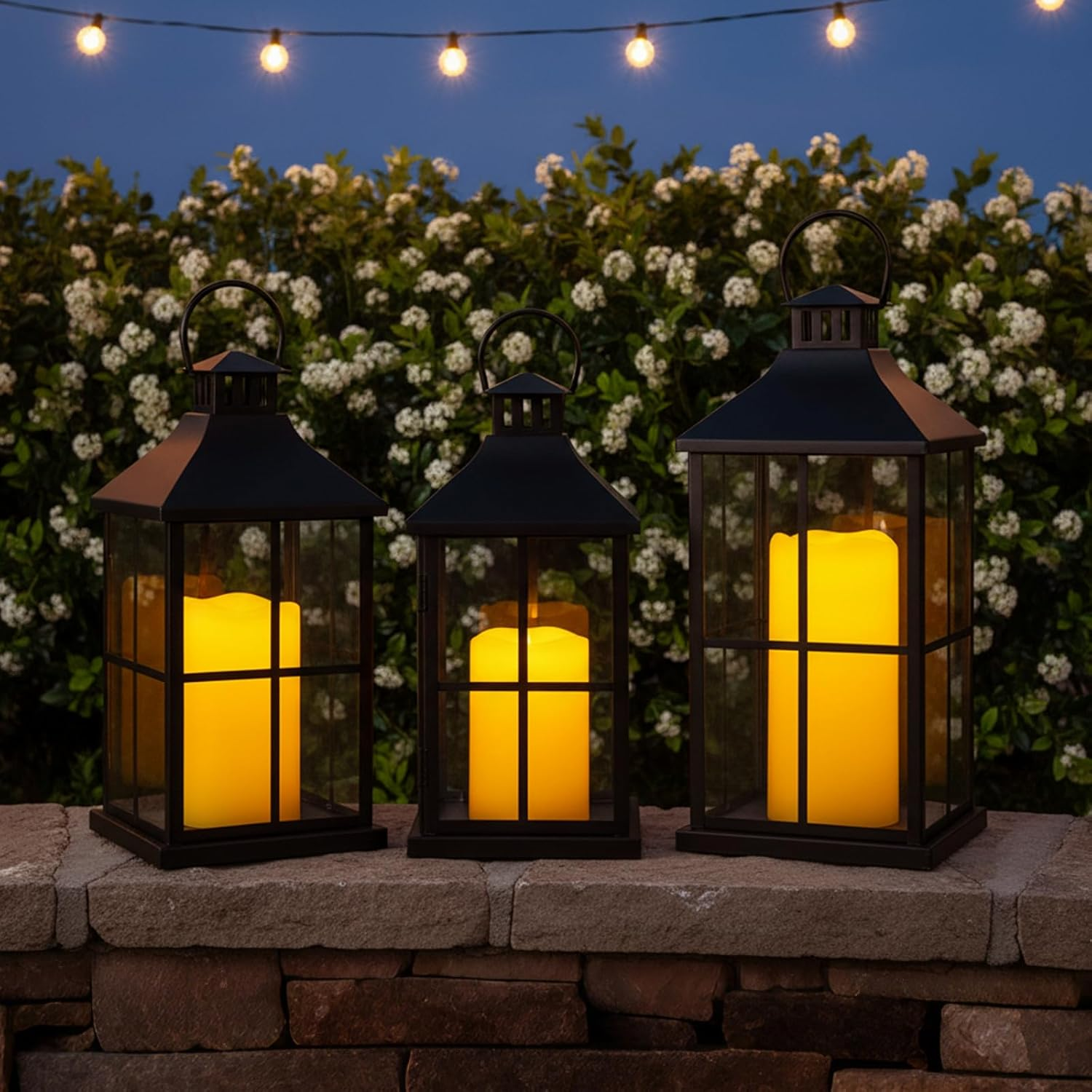 Homemory Large Solar Candles Outdoor Waterproof, 4"X10", Dusk to Dawn, Solar Powered Flameless Candles for Outdoor, Lanterns image number 5