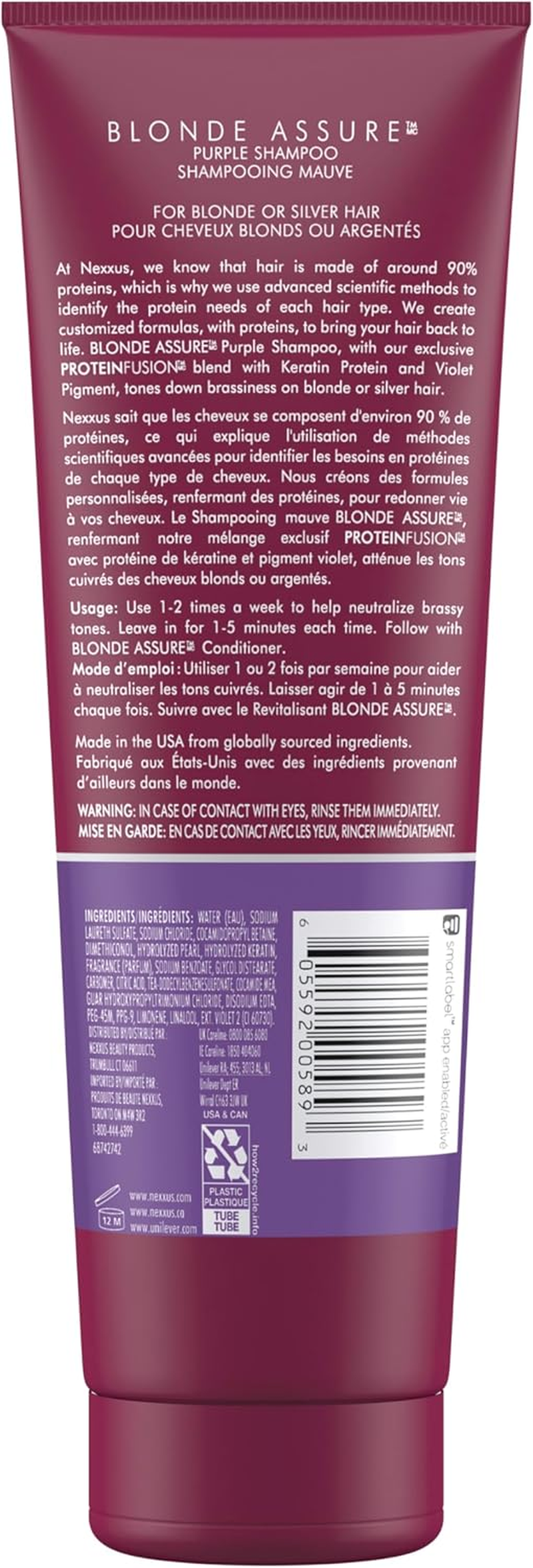 Nexxus Blonde Assure Purple Shampoo, for Blonde Hair Color Care Shampoo, Keratin Protein 8.5 Oz image number 6