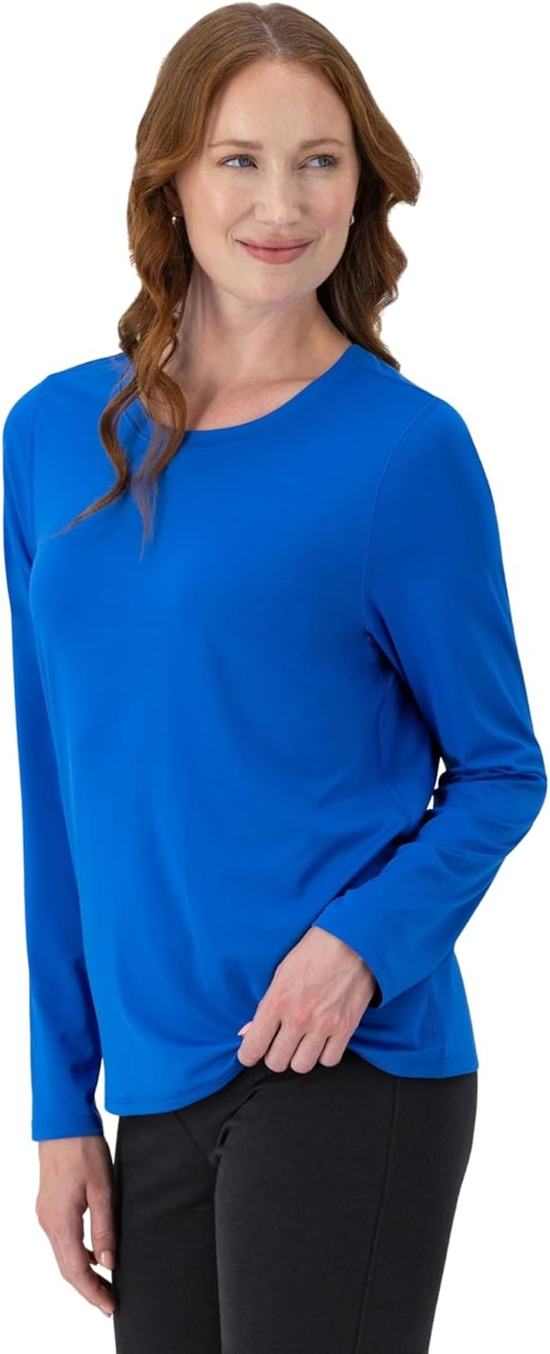 Hanes Women'S Sport Cool Dri Performance Long Sleeve Tee, Awesome Blue, Small image number 3