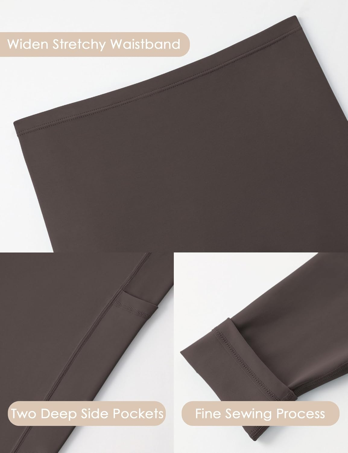 POSHDIVAH 3 Pack Women'S Maternity Workout Leggings over the Belly Pregnancy Yoga Pants with Pockets image number 4