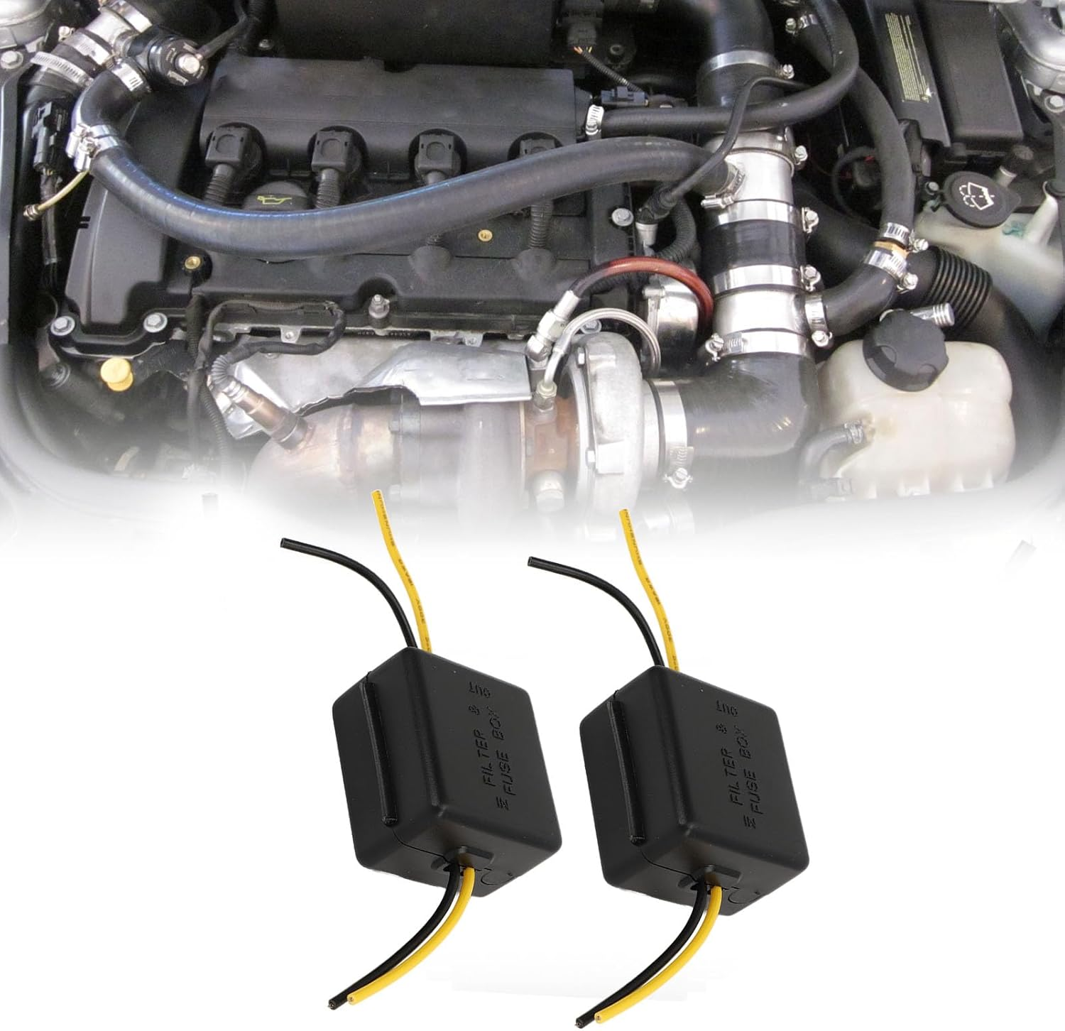 Zerodis 2Pcs Car Power Filter, 12V Car Stereo Audio Filter Noise Isolation Reducer Interference Proof Noises Reduction Reliable Stereo Power Supply Filter for Equalizers Amplifiers image number 1