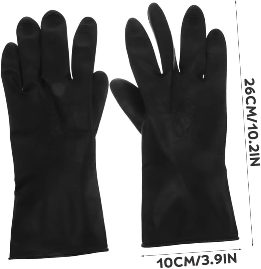 Healeved Hair Shampoo Gloves Hair Dye Glove 3 Pairs Size L Waterproof Washable Anti-Slip Premium Rubber Hairdressing Supplies for Salon and Home Use