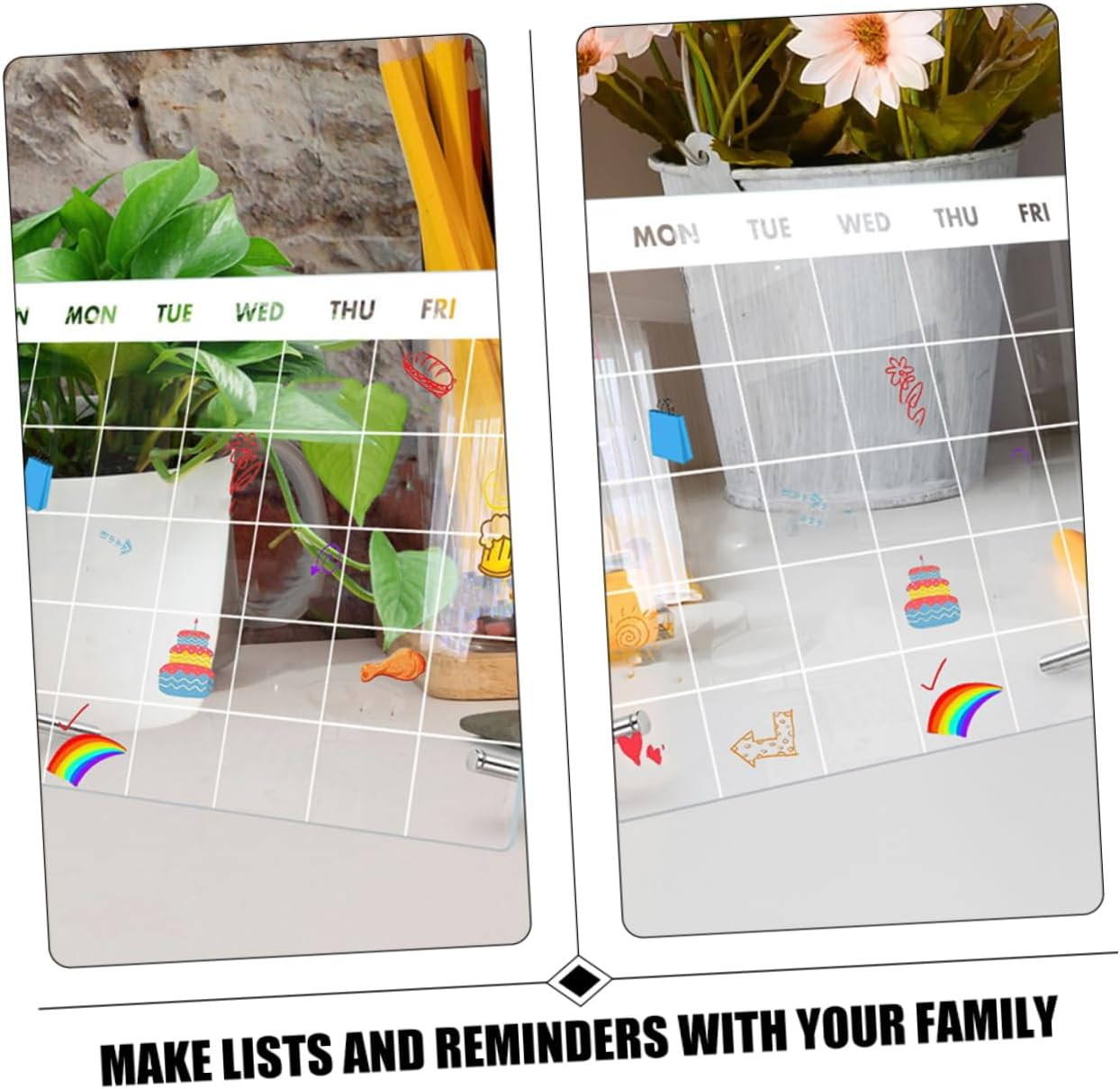 Operitacx 1Set Acrylic Desktop Clear Board Reusable Erasable Memo Board for Weekly Planning Easy to Clean Writing Markers for Office Students and Teachers image number 2