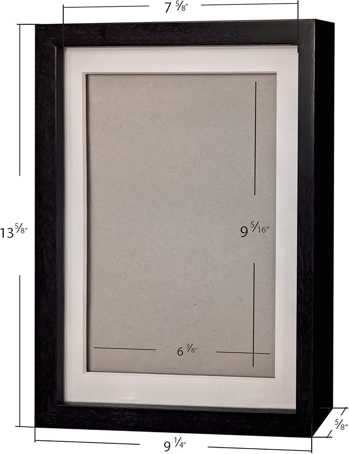 Comic Book Frame 2 Pack, MDF Wood Frame, Acid-Free Matting, 98% UV Polycarbonate Protection, Fits Comics up to 6 3/4" X 10 1/4", Fits with Comic Book Bags and Sleeves (Black Frame Black Mat)