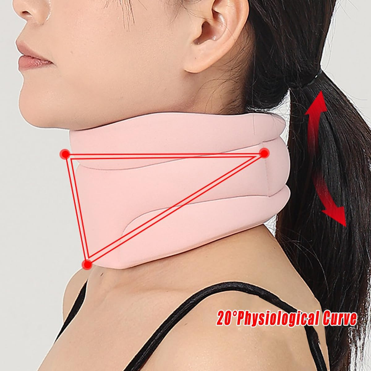 AIMALL Cervicorrect Neck Brace, Anti-Bow Forward Neck Straightener, Fixed Support Cervical Sleeve, Memory Foam, Available in Black, Grey, Pink - Black image number 2