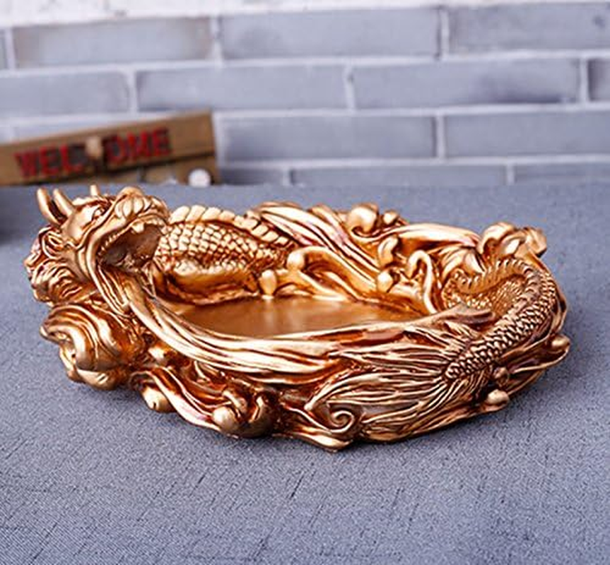 Cool Dragon Ashtray Ashtrays Collections for Home Decoration Cute Christmas Gifts GOLD image number 3