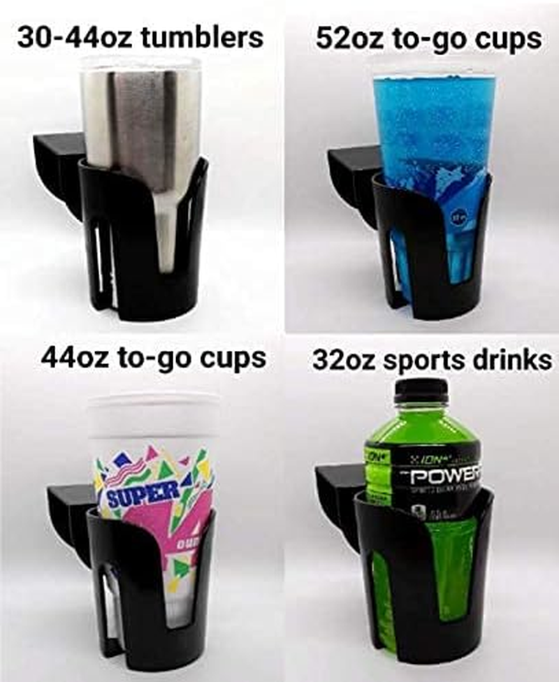 The LEDGE Large Drink Holder, Auto Cup Holder, Black, Plastic, Metal, Universal Fit image number 4