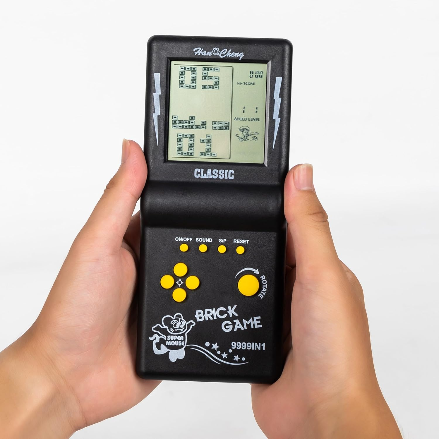 Handheld Brick Game Console,3.5-Inch Large Screen Back to School Black Handheld Building Block Game,Tank Racing Electronic Game,Build in 23 Classic Games for Adults or Kids (3 Pcs Tetri) image number 2