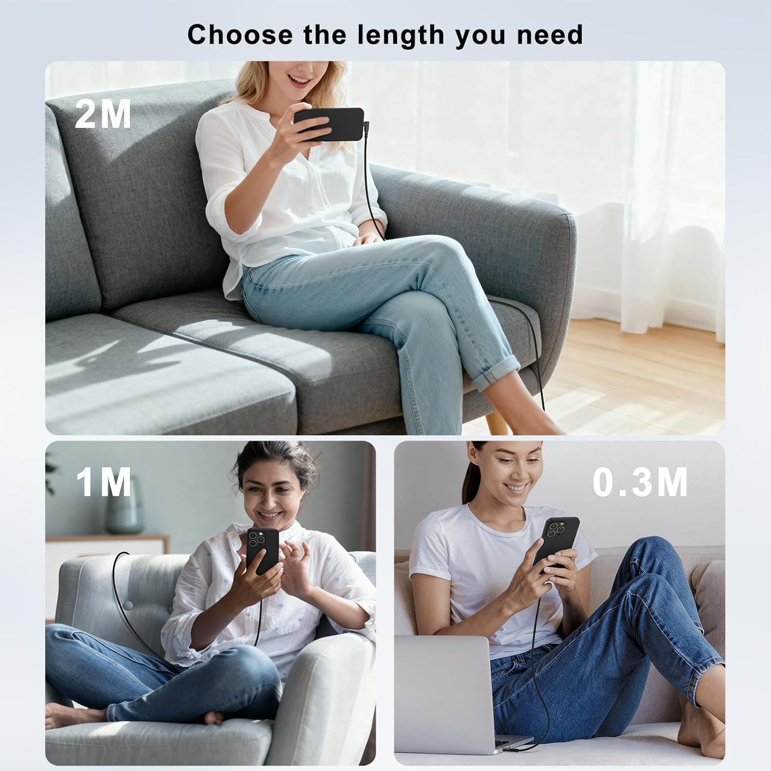 2 Pack 100W USB C to USB C Cable, 1M USBC to USBC PD Fast Charging, Nylon Braided Type C Charger Cable for Iphone Accessories 17 16 15 image number 2