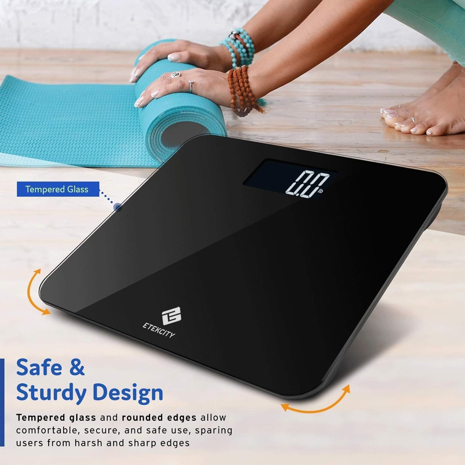 Etekcity High Precision Digital Body Weight Bathroom Scale with Ultra Wide Platform and Easy-To-Read Backlit LCD, 440 Pounds image number 2