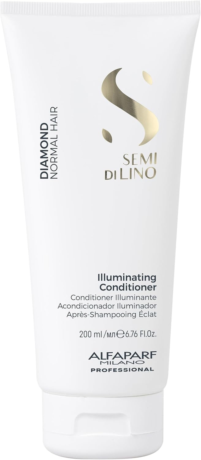 Alfaparf Milano Semi Di Lino Diamond Illuminating Conditioner - Color Safe - Detangles and Adds Gloss - Citrus, Floral, Woody, Musk Scent - 6.76 Oz image number 4