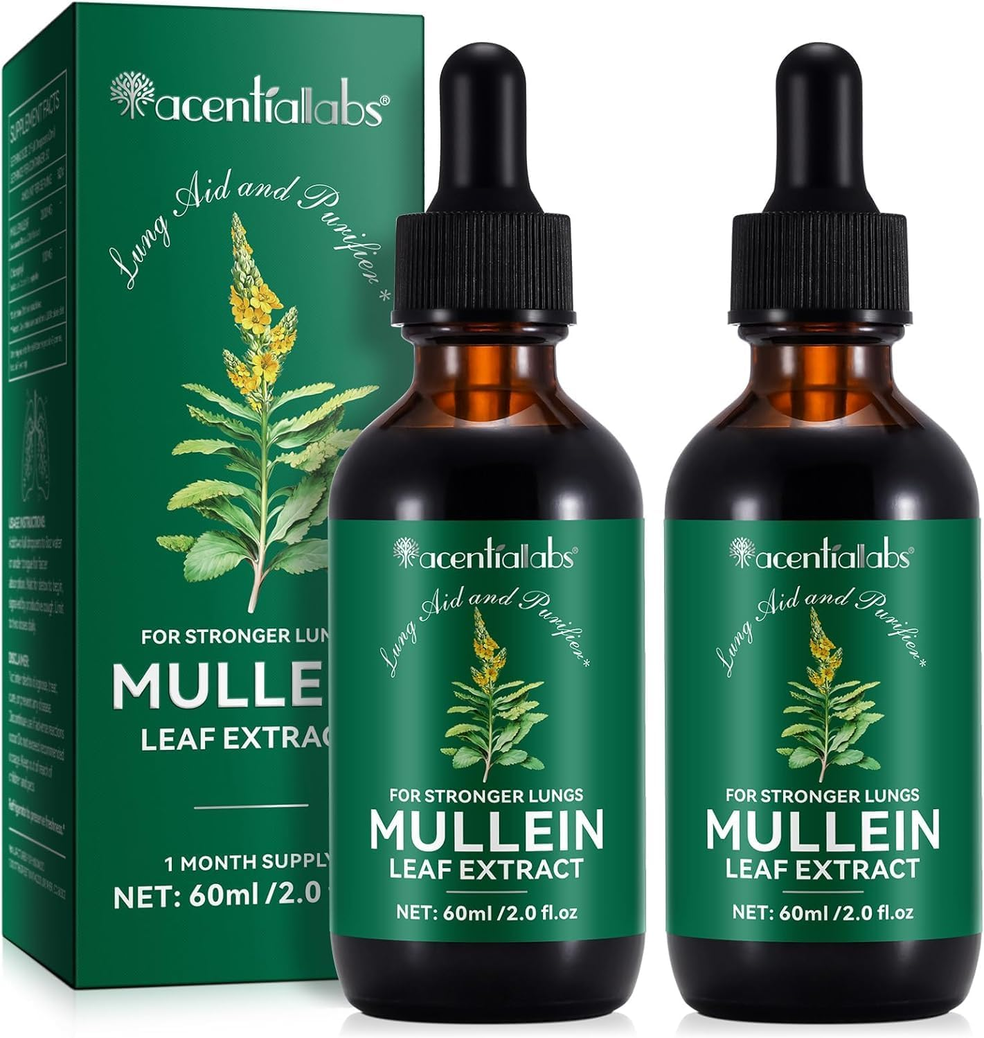Organic Mullein Leaf Extract 60Ml | Natural Mullein Liquid Drops | Plant-Based, Vegan-Friendly Formula | Fast-Absorbing | Alcohol-Free & Non-Gmo | Pack of 2 image number 4