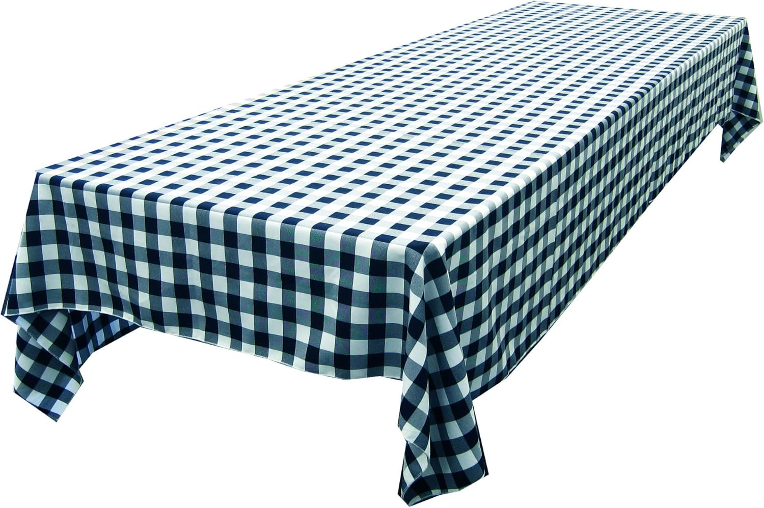 LA Linen Polyester Gingham Checkered Rectangular Tablecloth, White/Orange, 60" X 84" image number 6