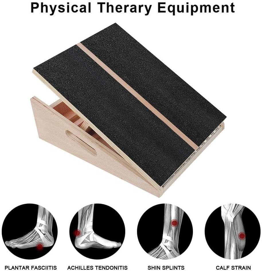 Professional Wooden Slant Board, Adjustable Incline Board and Calf Stretcher, Stretch Board - Extra Side-Handle Design for Portability (Black Full Cover) image number 4