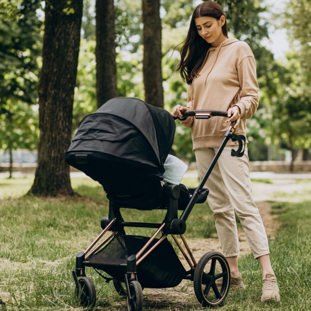 HALOULENI Pram Sun Shade Cover Universal Baby Sunshade UPF 50 + Adjustable Sun Shade Canopy Breathable Pram Sun Shade for Pushchair Stroller Buggy Pram image number 3