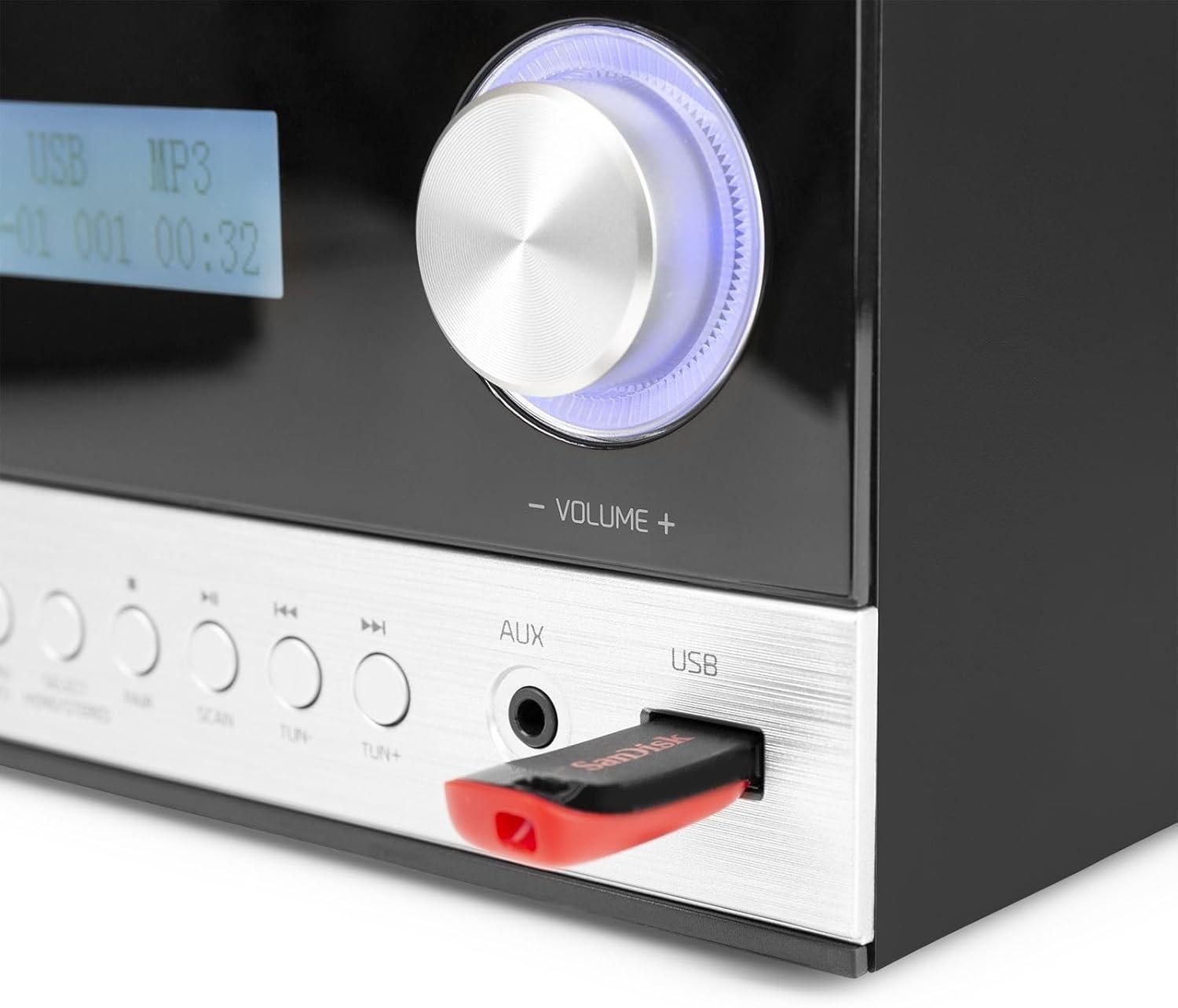 Audizio Arles &ndash; Micro Hifi System DAB+ Black/Silver, FM, CD, MP3, USB image number 5