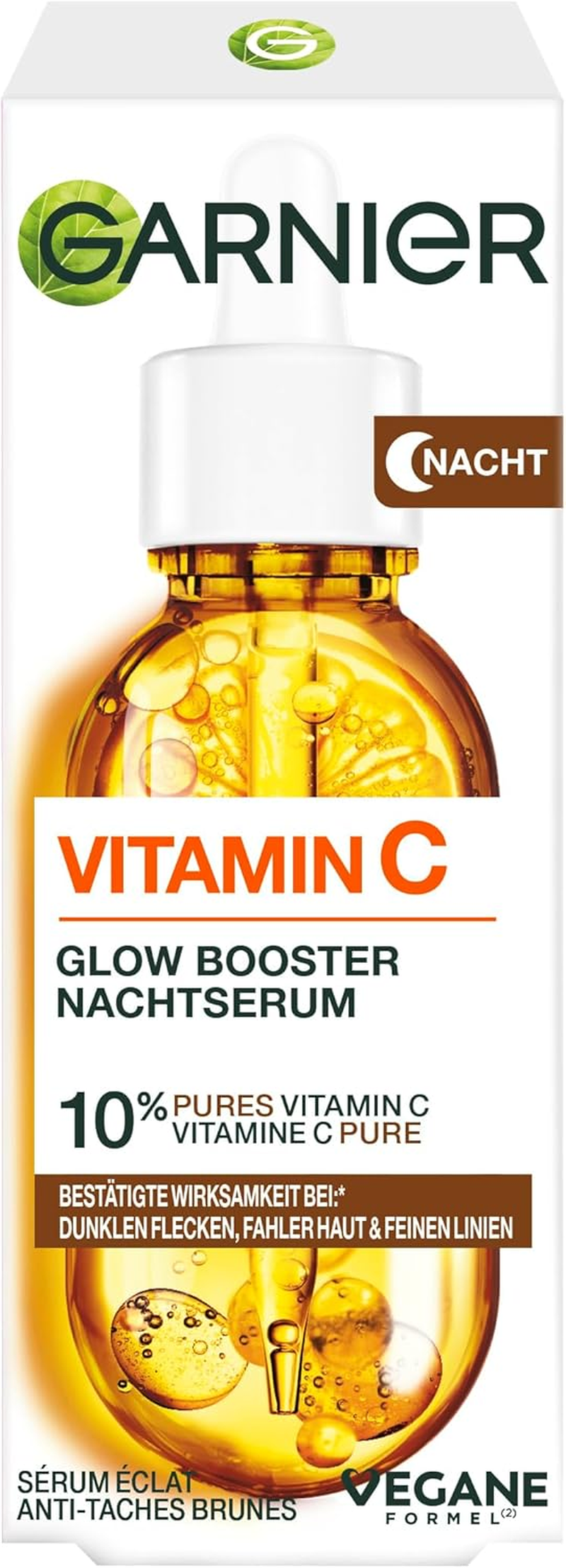 Garnier Vitamin C Night Serum against Dark Spots, for All Skin, Face Serum with Niacinamide and Salicylic Acid, Anti-Dark Spot Serum, Skinactive, 1 X 30 Ml image number 5