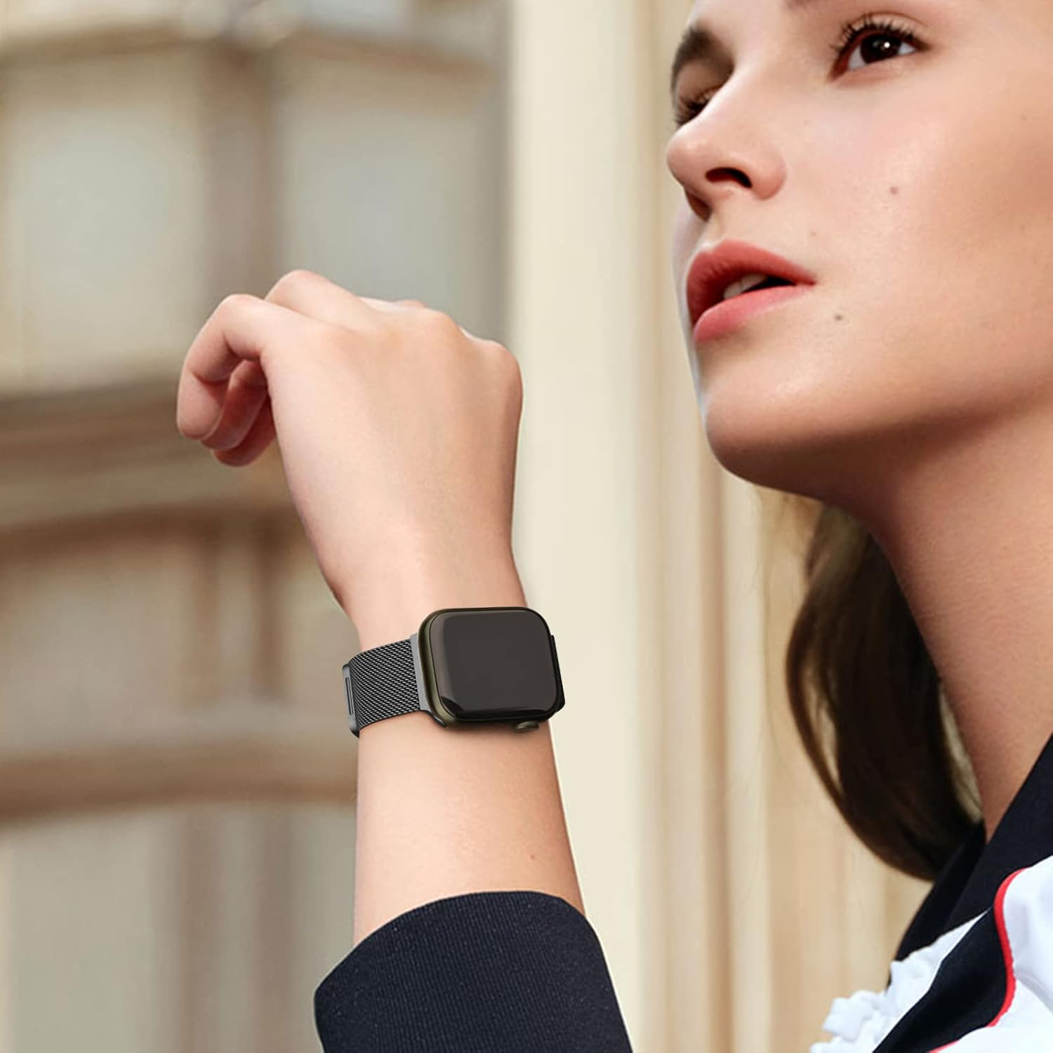 Leonids Metal Bands for Apple Watch Bands 38Mm 40Mm 41Mm 42Mm 44Mm 45Mm 46Mm 49Mm for Women Men, Stainless Steel Mesh Loop Magnetic Clasp Replacement Straps for Iwatch Series 10/9/8/7/6/5/4/3/Se/Ultra