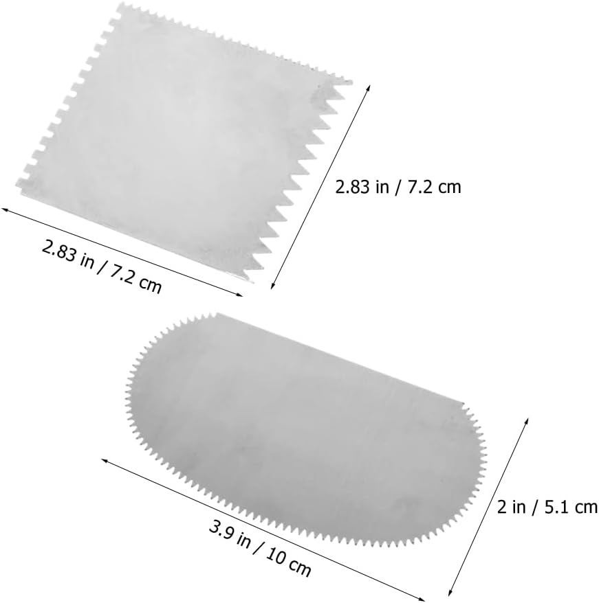 SHINEOFI 2Pcs Stainless Steel Clay Sculpting Tools Set with Serrated Scraper for Pottery and DIY Crafts, Silver Clay Engraving Tools image number 1