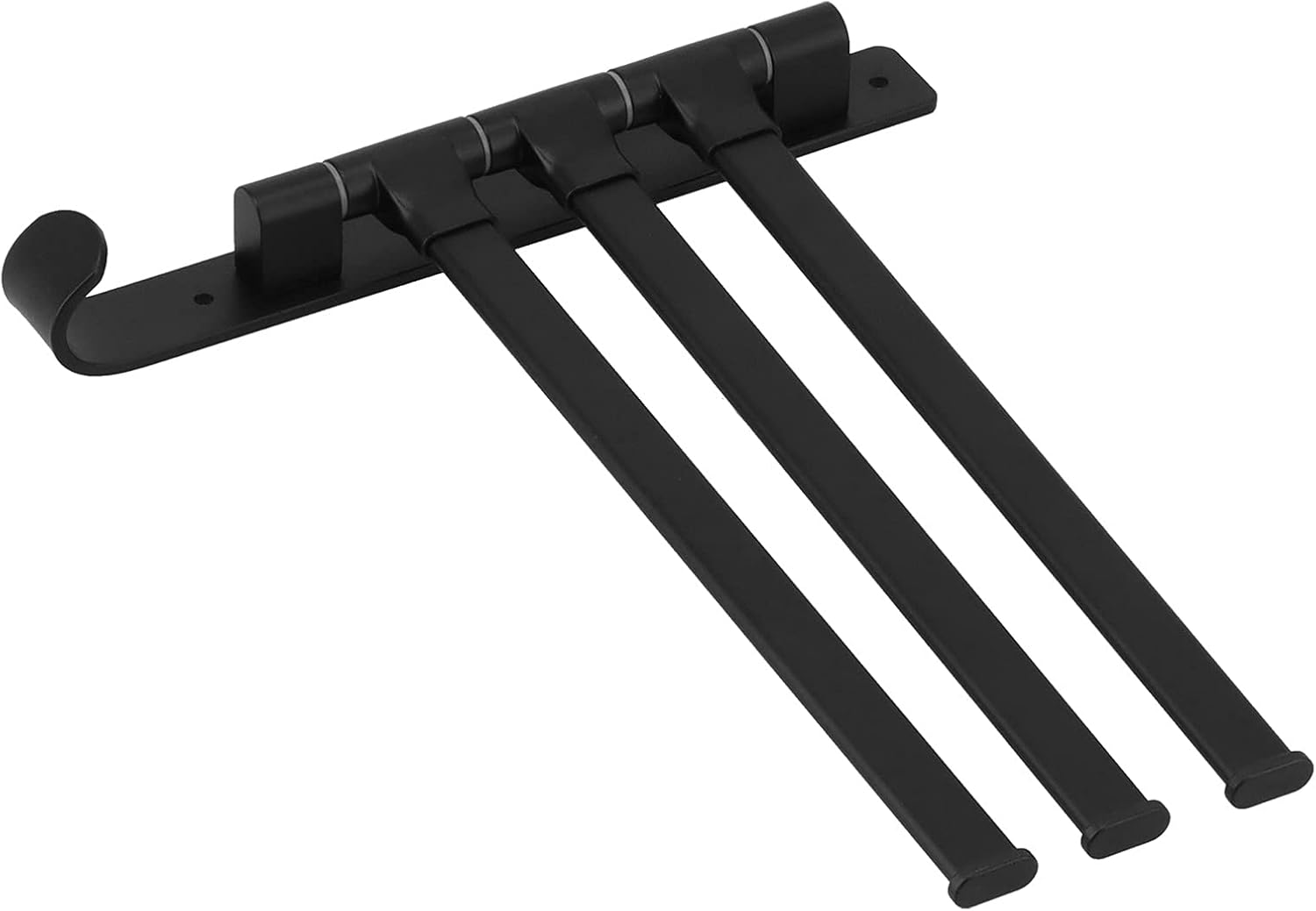 Fttowel Bar 12.6 3 -Arm Towel Holder Wallmounted,Premium Space Aluminum, Matte Black, Shelf image number 6
