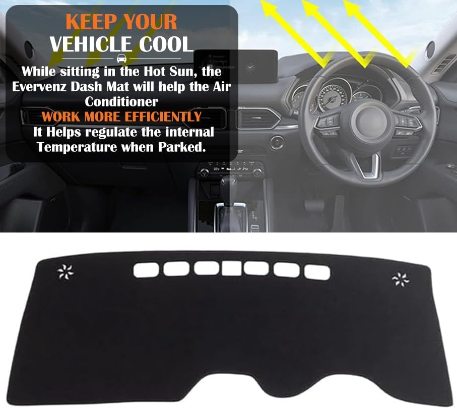 Evervenz Dash Mat for MG4 2023 2024 2025 Flannel（Without HUD） Dash Cover Dashboard Cover MG401 image number 2