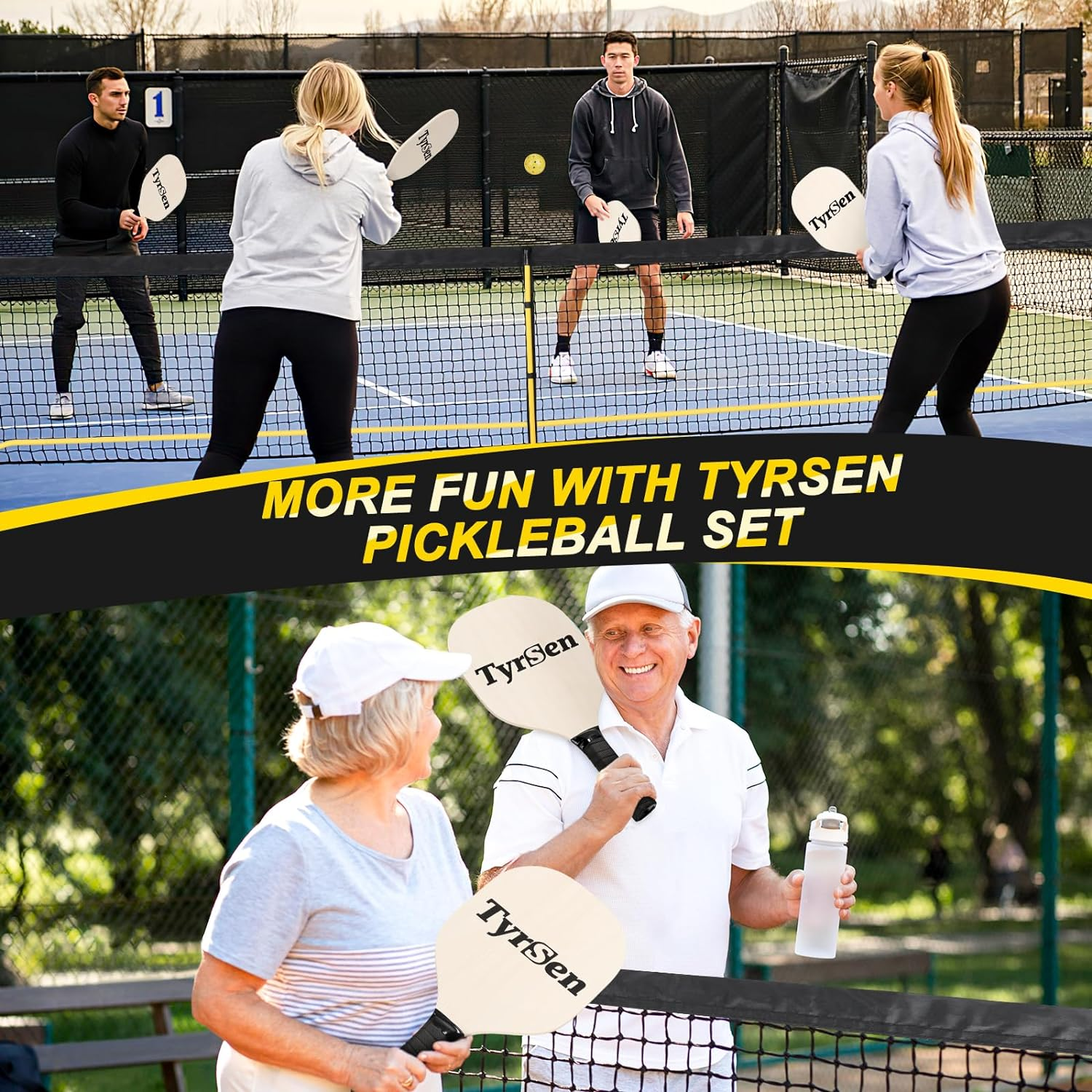 Portable Pickleball Net on Wheels, 22FT Pickleball Net for Driveway Backyard, Strong PE Net, Metal Frame, 4 Balls, 1 Carry Bag, Pickleball Net System for Indoor & Outdoor Play image number 4