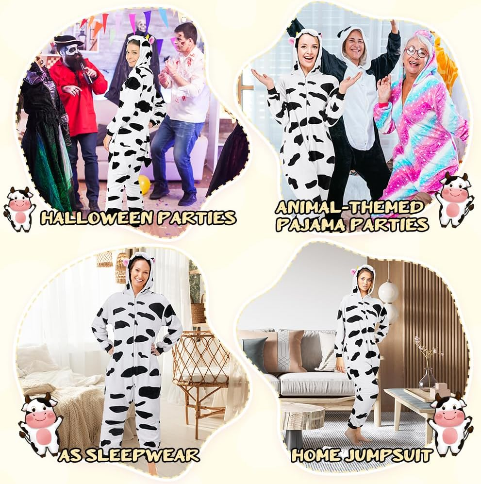 Autowt Animal Onesie Costume, Halloween Cosplay Jumpsuit Homewear for Women Men Adult, Unisex Plush One-Piece Sleepwear Pajamas Kigirumi for Party Carnival Christmas image number 5