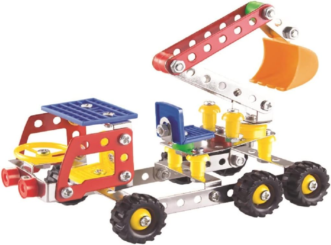 Construct IT Hoe Truck &ndash; 129-Piece STEM Metal Build Set &ndash; Build Your Own Digger Model with Kid-Friendly Tools &ndash; Educational Engineering Toy for Kids Ages 8&ndash;12 image number 2