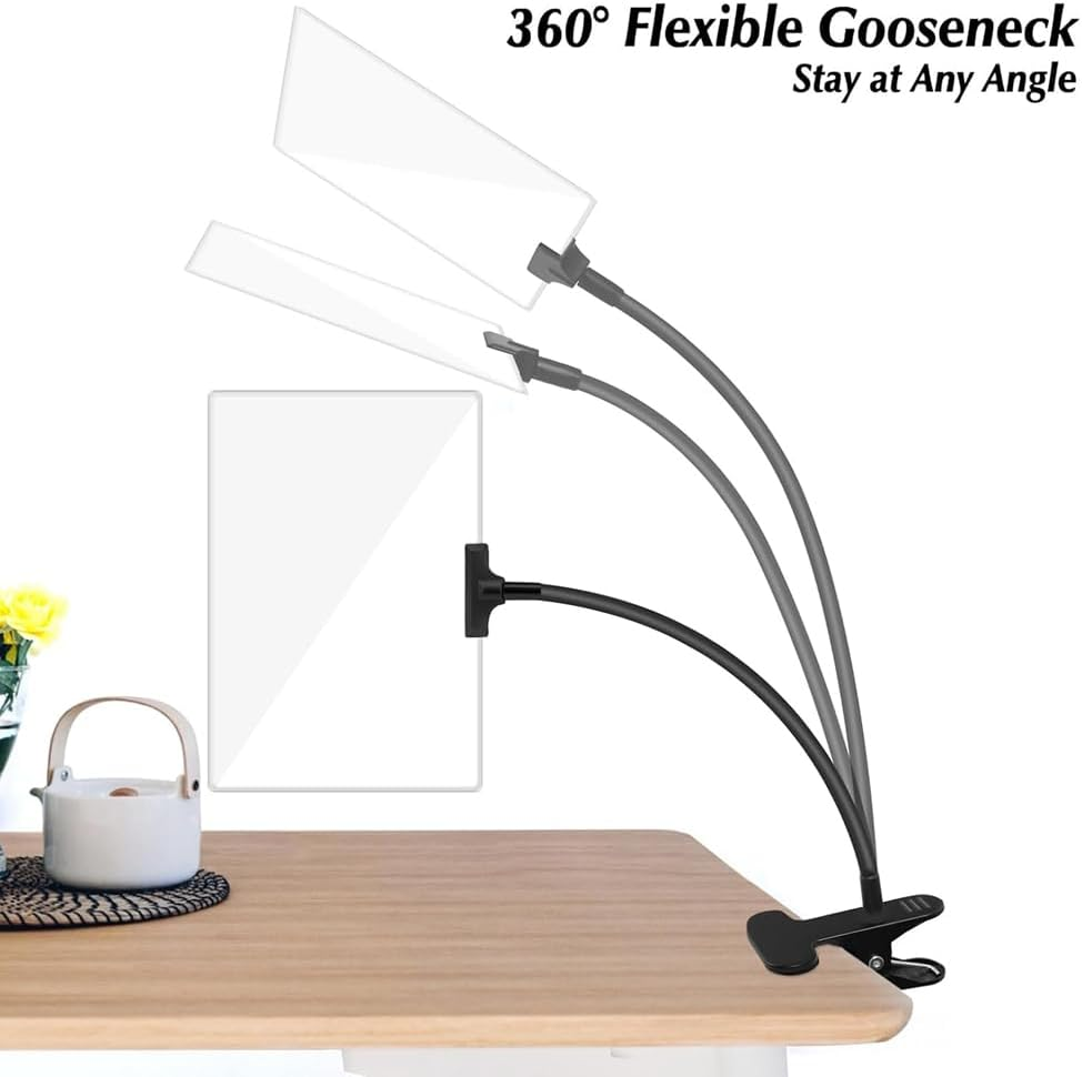 Veumoie 5X Magnifying Glass with Clip, 6X3.5 Inch Magnifier with Clamp Adjustable Flexible Gooseneck,Clip on Magnifying Glass Easy Install Easy to Use image number 1