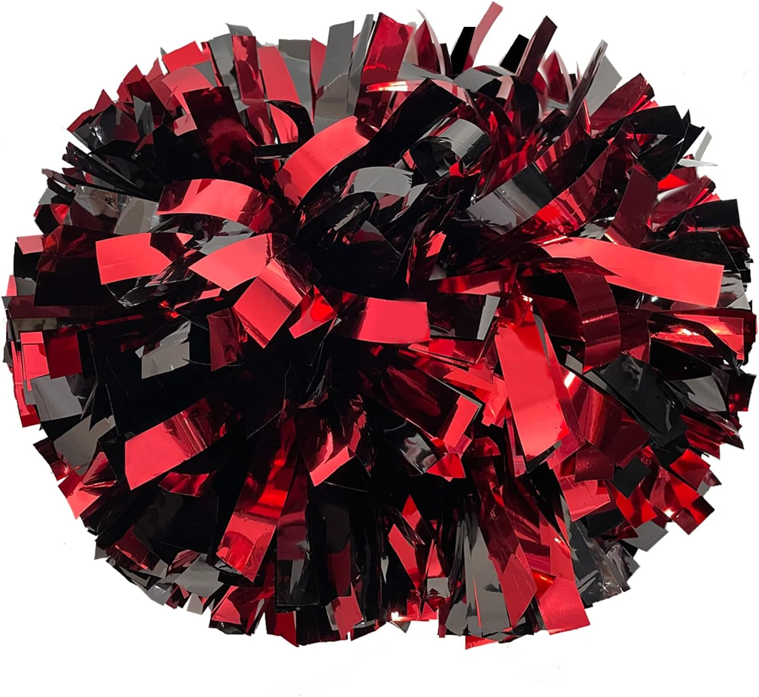 Aiviwiai Pom Poms Cheerleading with Baton Handle - Metallic Fluffy Cheer Pom Poms for Adults Kids - Cheerleading Cheerleader Pom Poms for Cheer Squad Daily Training Team Spirit (Pack of 2)